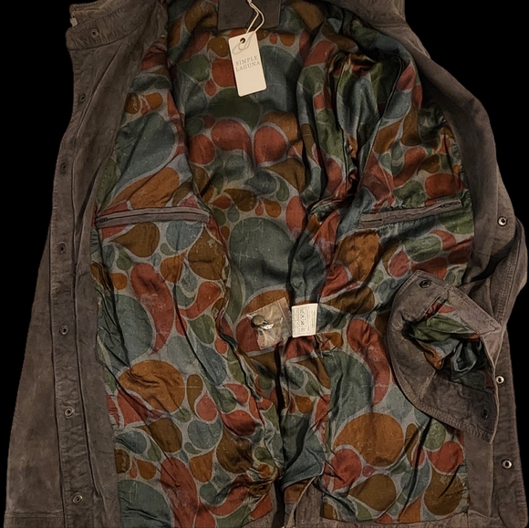 100% Suede Ash Gray Shirt Jacket M - Picture 5 of 7